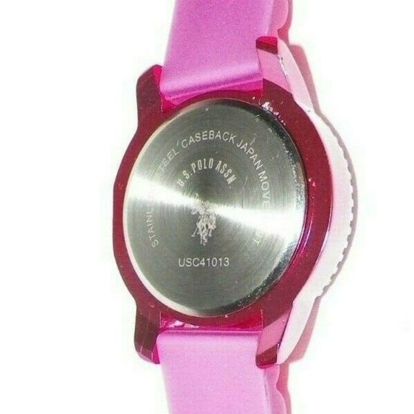 U.S. Polo Assn Women's Pink Pave Crystal Watch - Picture 6 of 9